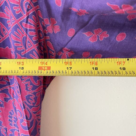 Vintage Purple Pink Batik Sheer Maxi Dress Boho Festival Hippie Witchy Fairy M - Picture 8 of 9